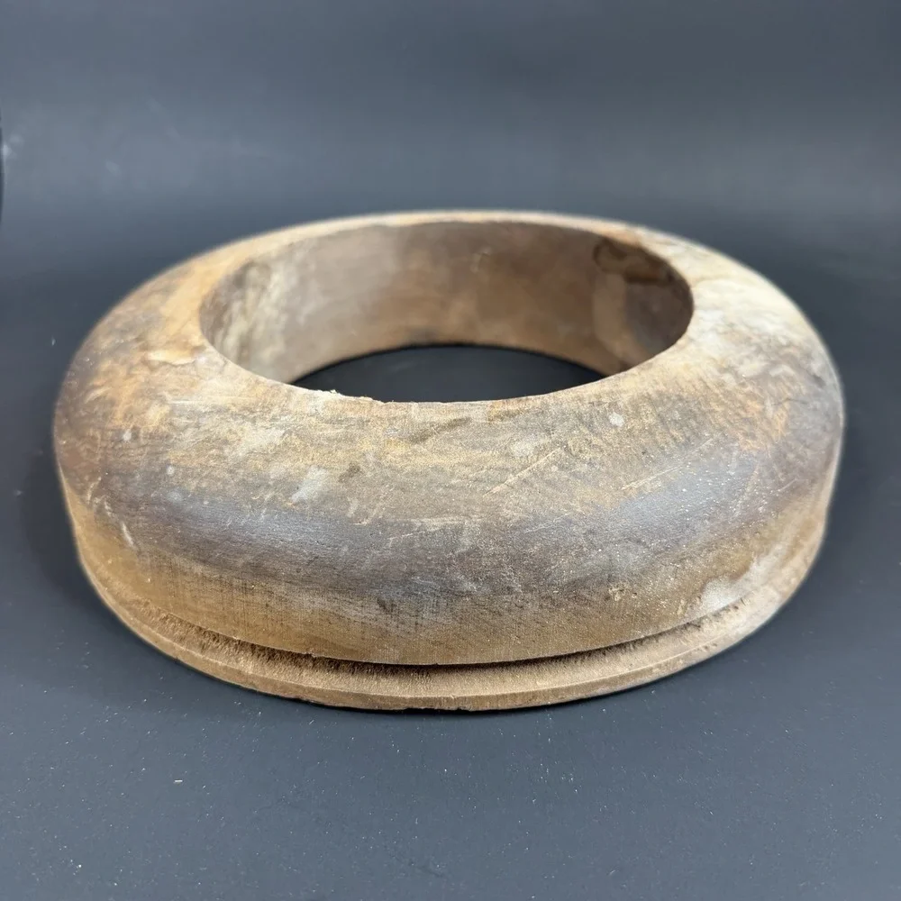 Antique Unmarked Wood Hat Block Millinery Hatters Brim Mold Form 7‎ 708
